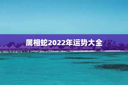 属相蛇2022年运势大全
