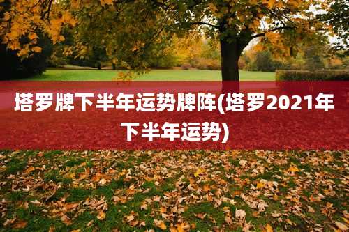 塔罗牌下半年运势牌阵(塔罗2021年下半年运势)