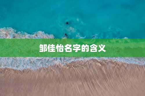 邹佳怡名字的含义