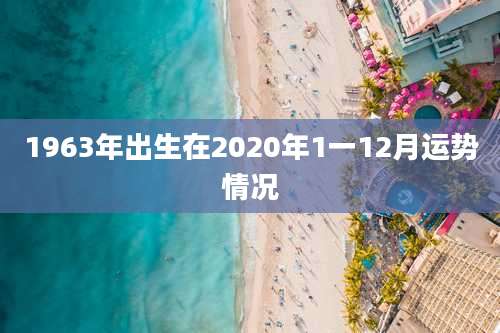 1963年出生在2020年1一12月运势情况