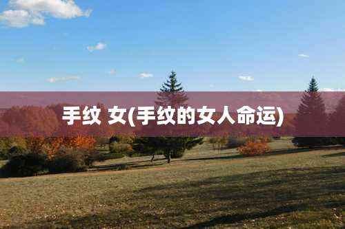 手纹 女(手纹的女人命运)