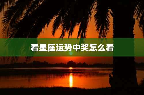 看星座运势中奖怎么看