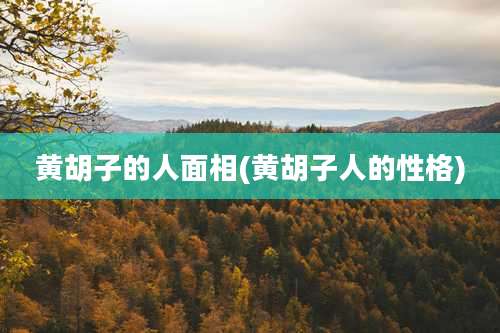 黄胡子的人面相(黄胡子人的性格)