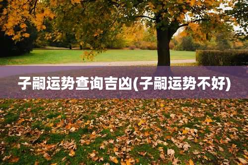 子嗣运势查询吉凶(子嗣运势不好)