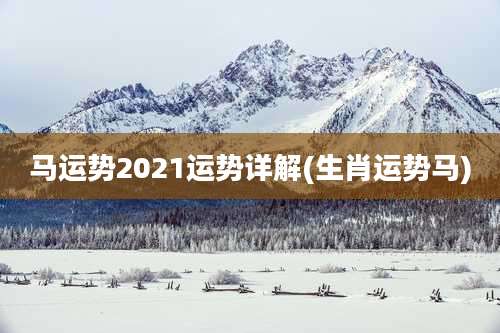 马运势2021运势详解(生肖运势马)