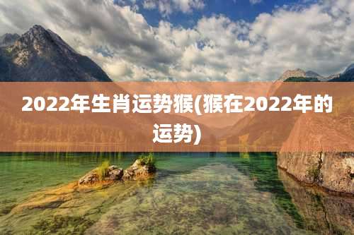 2022年生肖运势猴(猴在2022年的运势)