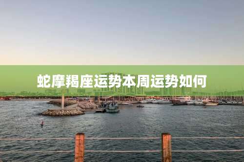 蛇摩羯座运势本周运势如何