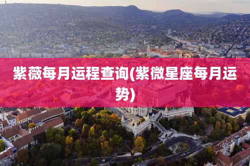 紫薇每月运程查询(紫微星座每月运势)