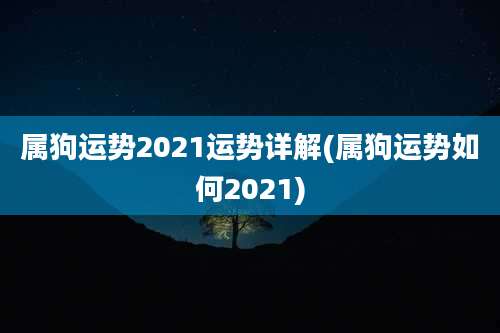 属狗运势2021运势详解(属狗运势如何2021)