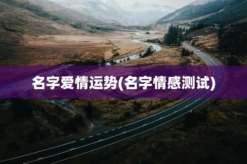 名字爱情运势(名字情感测试)
