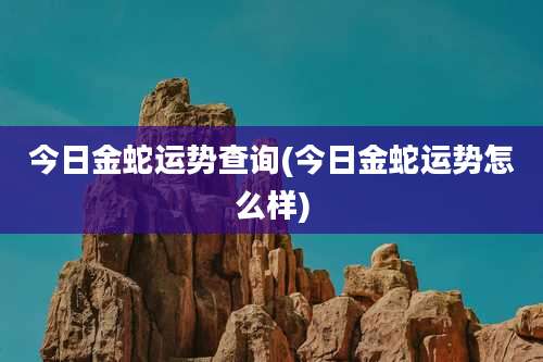 今日金蛇运势查询(今日金蛇运势怎么样)
