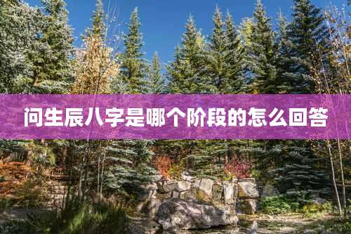 问生辰八字是哪个阶段的怎么回答