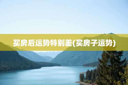 买房后运势特别差(买房子运势)