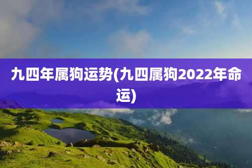 九四年属狗运势(九四属狗2022年命运)