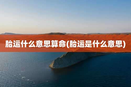 胎运什么意思算命(胎运是什么意思)