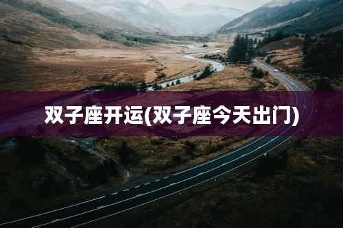 双子座开运(双子座今天出门)
