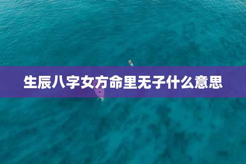 生辰八字女方命里无子什么意思