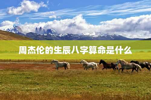 周杰伦的生辰八字算命是什么