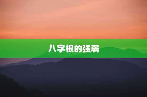 八字根的强弱