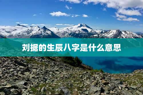 刘据的生辰八字是什么意思