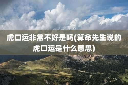 虎口运非常不好是吗(算命先生说的虎口运是什么意思)