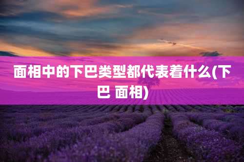 面相中的下巴类型都代表着什么(下巴 面相)