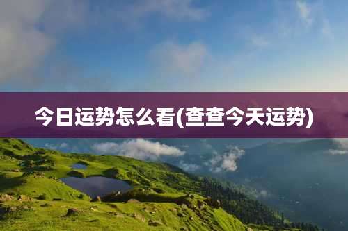 今日运势怎么看(查查今天运势)