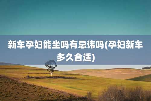 新车孕妇能坐吗有忌讳吗(孕妇新车多久合适)