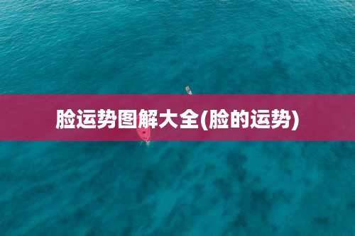 脸运势图解大全(脸的运势)