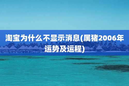 淘宝为什么不显示消息(属猪2006年运势及运程)