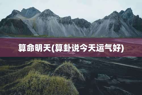 算命明天(算卦说今天运气好)