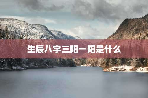 生辰八字三阳一阳是什么