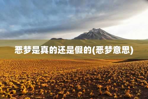 恶梦是真的还是假的(恶梦意思)
