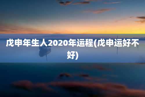 戊申年生人2020年运程(戊申运好不好)