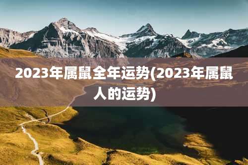 2023年属鼠全年运势(2023年属鼠人的运势)