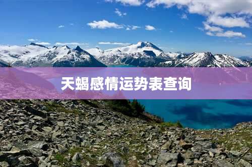 天蝎感情运势表查询