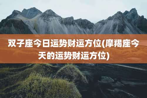 双子座今日运势财运方位(摩羯座今天的运势财运方位)