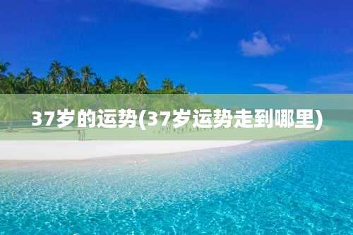 37岁的运势(37岁运势走到哪里)