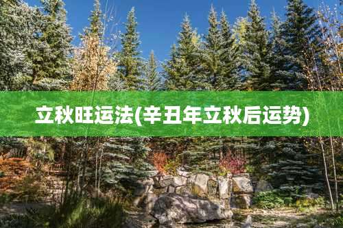 立秋旺运法(辛丑年立秋后运势)