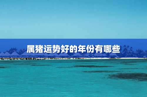 属猪运势好的年份有哪些