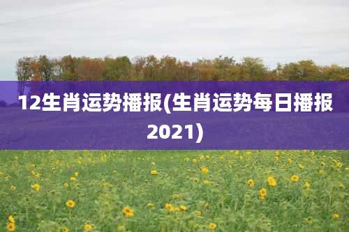 12生肖运势播报(生肖运势每日播报2021)