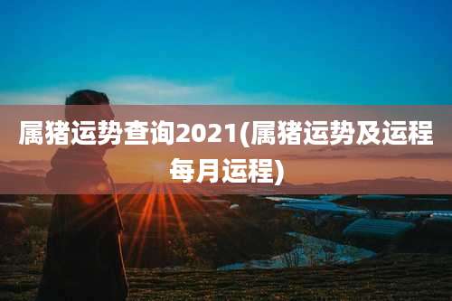 属猪运势查询2021(属猪运势及运程每月运程)
