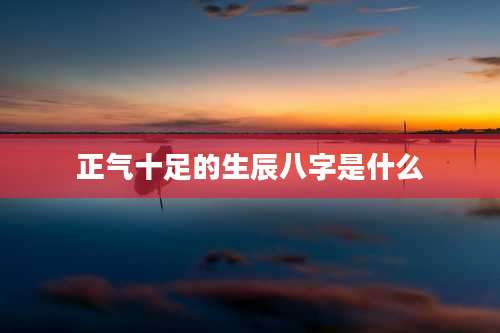 正气十足的生辰八字是什么