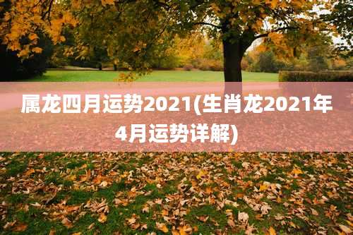 属龙四月运势2021(生肖龙2021年4月运势详解)