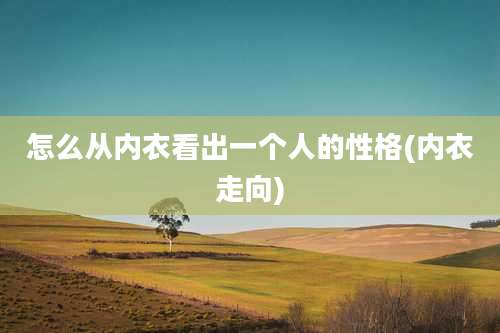 怎么从内衣看出一个人的性格(内衣走向)