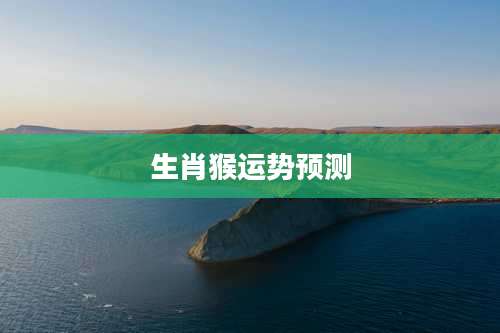 生肖猴运势预测