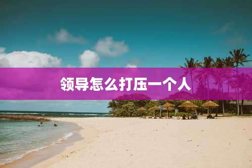 领导怎么打压一个人
