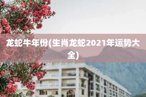 龙蛇牛年份(生肖龙蛇2021年运势大全)