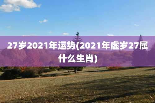 27岁2021年运势(2021年虚岁27属什么生肖)