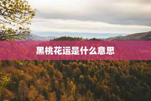 黑桃花运是什么意思
